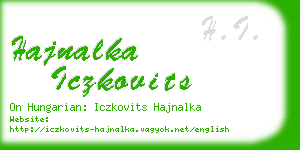 hajnalka iczkovits business card